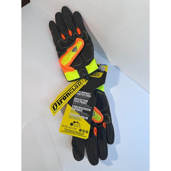 Ironclad Command Impact Touchscreen Work Gloves Medium Reflective Flex Panel Pad - Picture 5 of 5